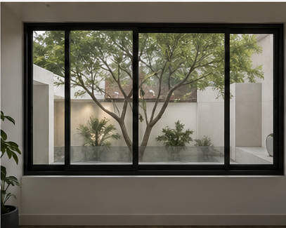 Ventana fija Serie 80 diseño europeo minimalista