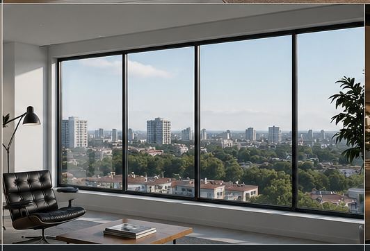 Ventanas Fijas Panorámicas Serie 80 - fachadas modernas